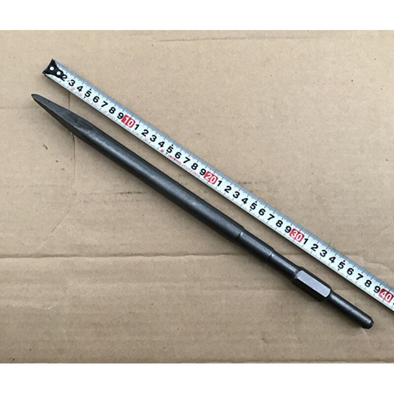 23电镐凿子加长六角尖凿弹簧钢扁凿铲墙600G/800/1000Xmm水泥开槽