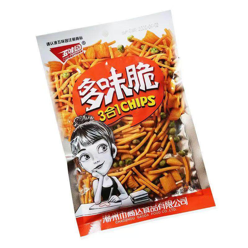 五味园多味脆80g大袋三合一油炸型膨化食品小零食怀旧休闲宿舍