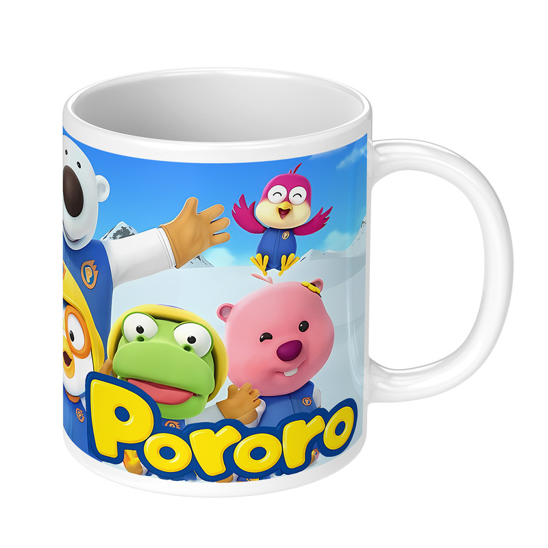 宝露露水杯小企鹅Pororo儿童喝水杯子波鲁鲁陶瓷马克杯家用礼物杯