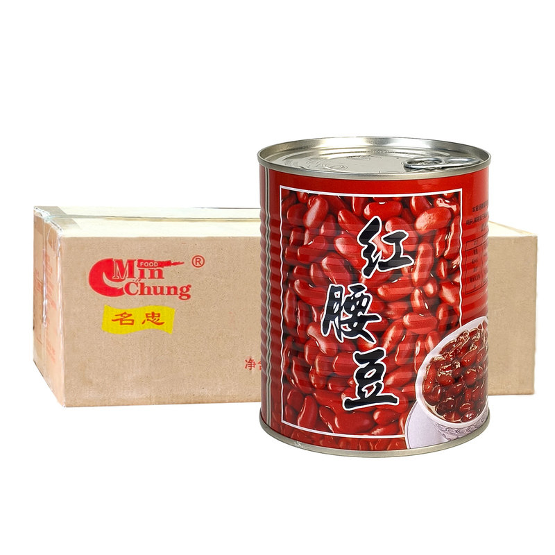 名忠糖水红腰豆罐头900g*12罐装