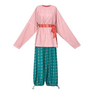 花朝记|花下客|唐制复原风印花中长圆领袄腰带裤子春夏女装汉服