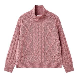 【雪绒织光纱】Laurel劳芮新款丝羊绒扭花针织衫LWL363M00200