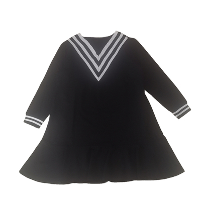 2021年秋冬季新款加肥条纹连衣裙