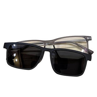 磁吸套镜墨镜钛架眼镜框男方框复古超轻太阳眼镜夹片可配近视眼镜