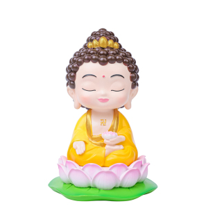 桌面好运佛系小神仙摆件禅意莲花底座家居装饰如来小佛祖观音菩萨