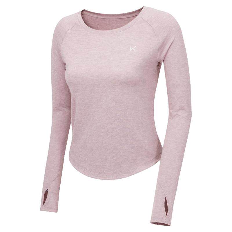 Keep速干运动长袖T恤女健身瑜伽服健身纯色百搭修身运动休闲T恤女