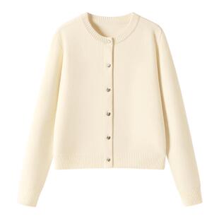 班尼路小香风毛衣女2026新款秋冬针织衫开衫厚外套短款洋气上衣M