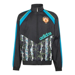 Adidas/阿迪达斯正品三叶草新款男黑蓝色足经典球夹克外套KD5815