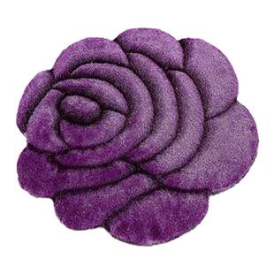 简约现代3D立体玫瑰花地垫婚房客厅地毯圆形卧室床边进门垫玄关毯