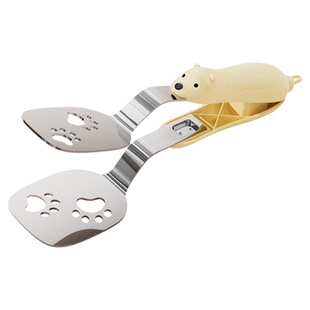 小熊煎鱼夹二合一烤肉烧烤煎铲夹不锈钢防烫夹子食物夹煎牛排夹