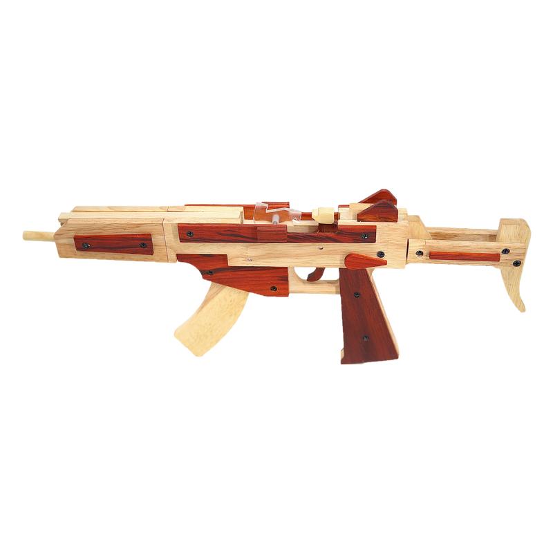 MP5冲锋枪连发皮筋枪手工材料包
