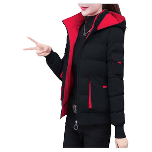 棉袄女短款小棉衣羽绒棉服两面穿冬季2024年新款百搭加厚外套爆款