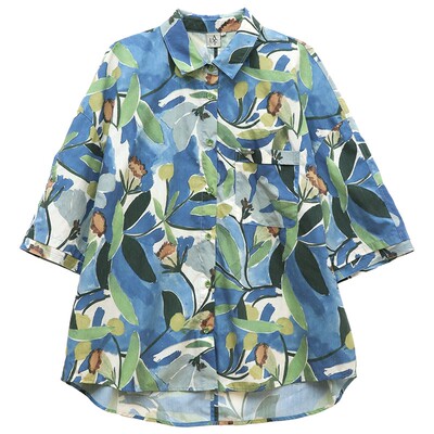 日系透气少年感双色宽松短袖衬衫