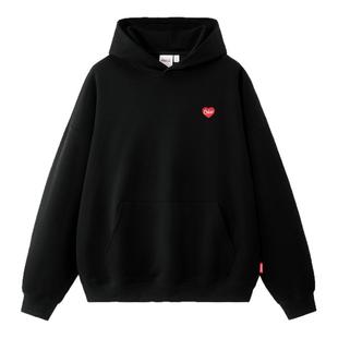 Coca－Cola/可口可乐连帽卫衣男秋冬新款纯色简约刺绣上衣男装