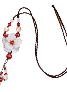 红玛瑙琉璃吊坠配饰手工编织饰品