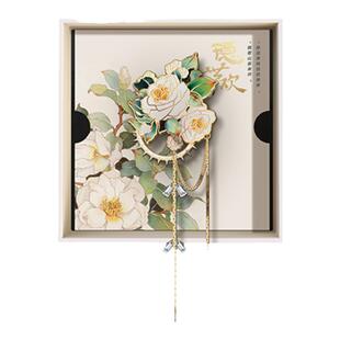 Max无界山茶花胸针女设计感小众徽章胸花别针配饰高级感国风原创