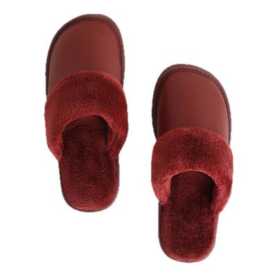 牛筋底秋冬居家真皮棉拖鞋男女情侣室内防滑软底家用牛皮保暖家居