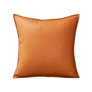 轻奢风科技布抱枕沙发客厅靠背复古简约棕色靠枕靠垫抱枕套不含芯