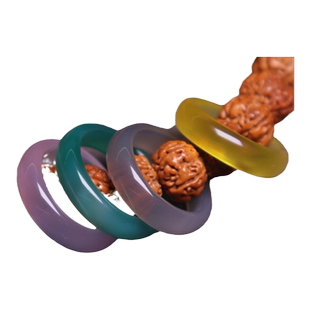 仿玉髓玛瑙指环手持跑环女红蓝粉玉髓戒指情侣尾戒仿冰种玉石扳指