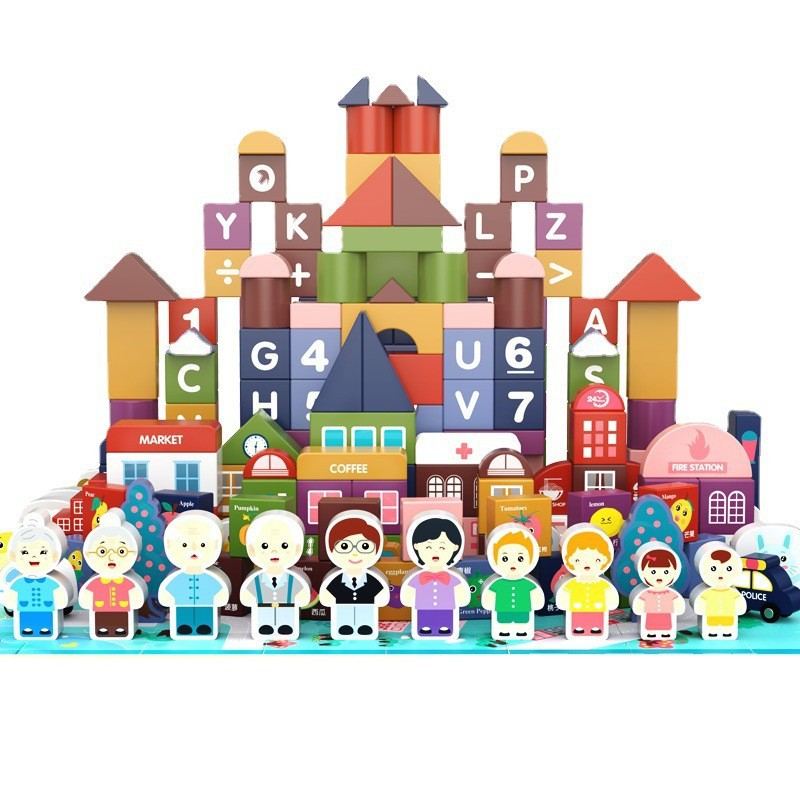 2幼儿童积木木头拼装宝宝岁益动脑6颗粒智力玩具21女孩早教男孩3