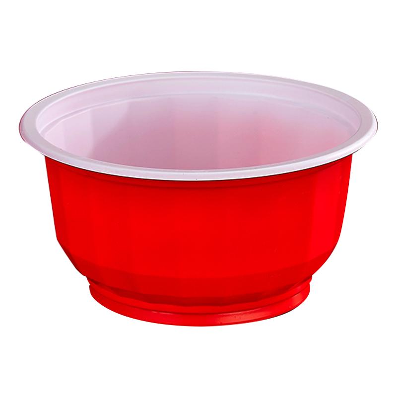 彩色包装硬质加厚一次性塑料红碗聚餐喜庆碗家用餐具结婚碗筷套装