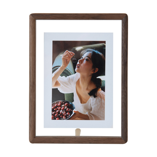 时几初实木拍立得双面透明亚克力相框摆台6 8 10寸A4diy照片定制
