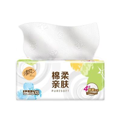 清风原木纯品亲肤云柔家用纸巾餐巾纸面巾纸木浆纸擦手纸