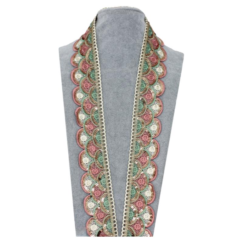 多色金线刺绣花边布料 水溶绣花亮片条码服装汉服旗袍手工DIY辅料