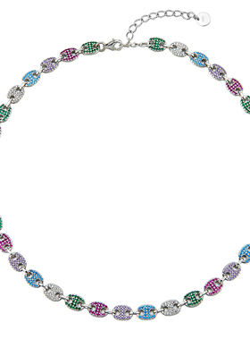 KREAMS925纯银满钻猪鼻子项链