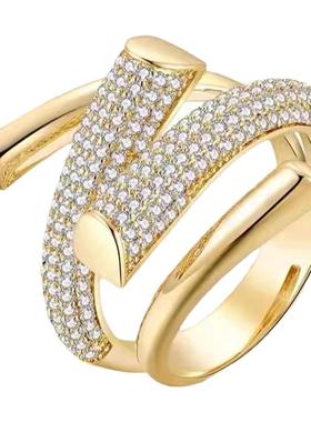 时尚简约多层交叉戒指