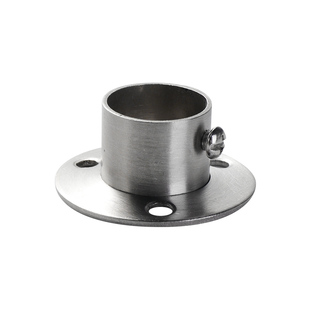 不锈钢法兰座衣柜挂衣杆托圆管晾衣架固定配件五金加厚底座