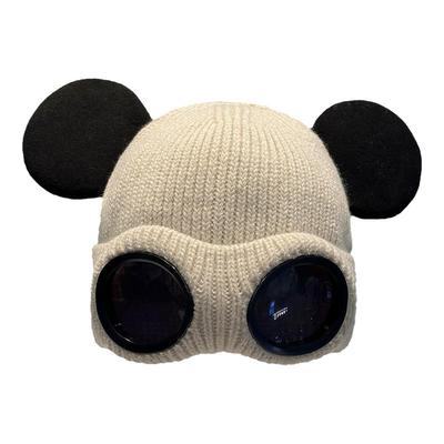 毛线帽秋冬飞行员眼镜米奇耳朵