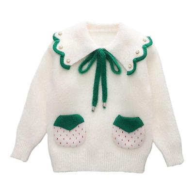 女童秋冬季娃娃领毛衣打底衫洋气