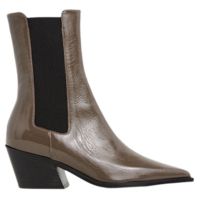 Flattered尖头方跟时尚切尔西靴