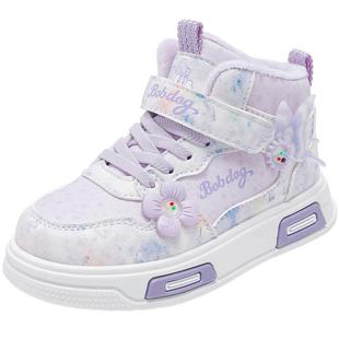 巴布豆童鞋官方旗舰店女童加绒板鞋2025新款秋冬运动鞋儿童二棉鞋