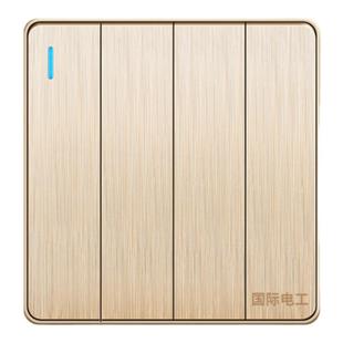 家用大板开关插座面板86型电灯开关按钮四位控联墙壁轻点四开单控
