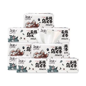 洁柔无极乌龙香抽纸100抽三层1包