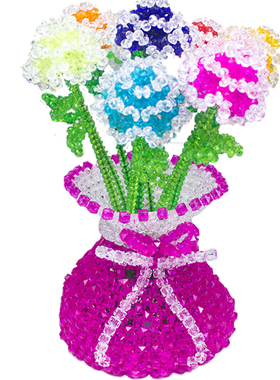 成品串珠编织餐厅仿真手工花瓶