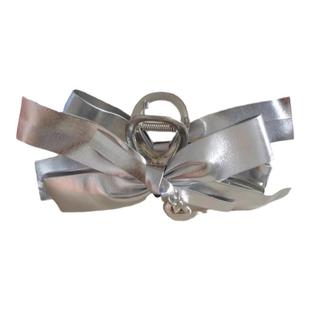 抓的多抓的紧!银色大蝴蝶结抓夹女后脑勺2025新款发夹鲨鱼夹头饰