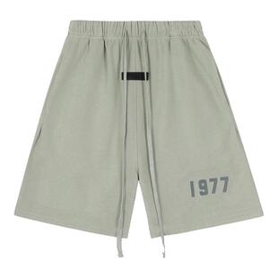 FOG ESSENTIALS美式小众高街潮牌纯棉休闲宽松1977植绒短裤男夏季