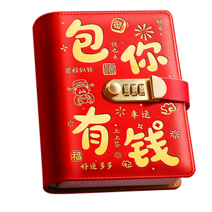 2026新款活页存钱夹钱册记账存钱本放10万百元钞票人民币纸币钱币收藏高颜值密码锁收纳包儿童压岁钱存钱神器