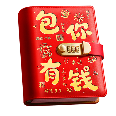 2026新款活页存钱夹钱册记账存钱本放10万百元钞票人民币纸币钱币收藏高颜值密码锁收纳包儿童压岁钱存钱神器