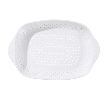 高温陶瓷多孔镂空蒸盘 蒸饺包子海鲜水果沥水圆盘 创意细小孔设计