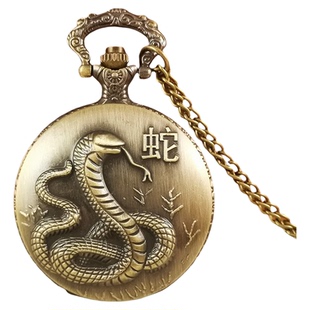 12十二生肖怀表男款复古儿童女款学生可放照片的定制机械电子蛇年