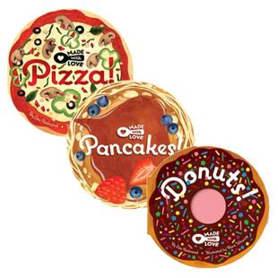 低幼儿童食谱游戏纸板异形书3册套装 美食篇 Made with Love Pizza 披萨 Pancakes 班戟 Donuts 甜甜圈 英文原版 又日新