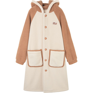 euv 儿童睡袍男女童春秋长款睡衣中大童杨梅绒珊瑚绒浴袍秋冬季