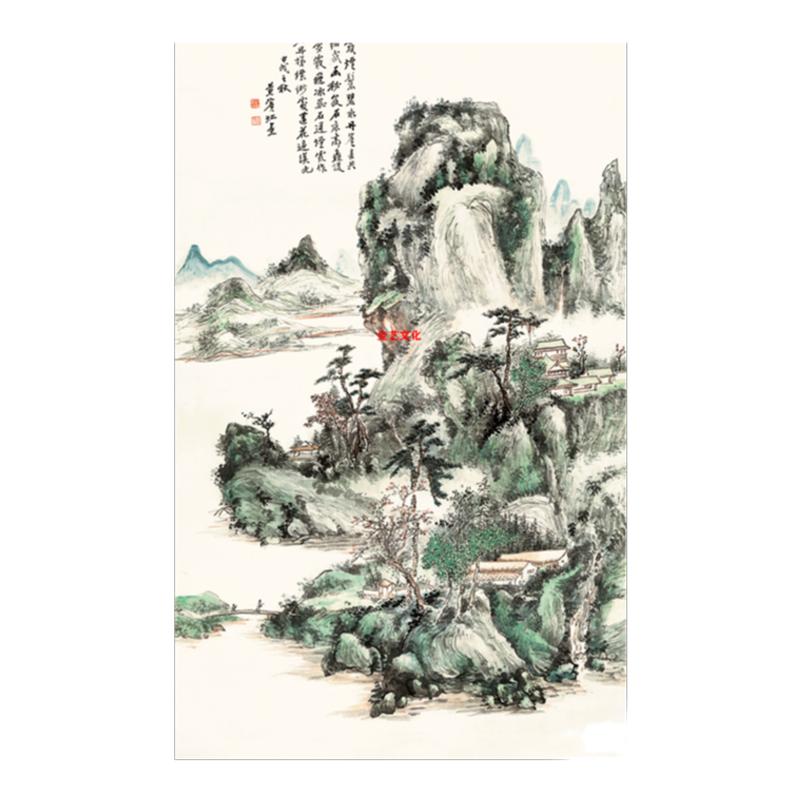 黄宾虹设色山水国画宣纸画心名家高清装饰画微喷复制品可定制尺寸