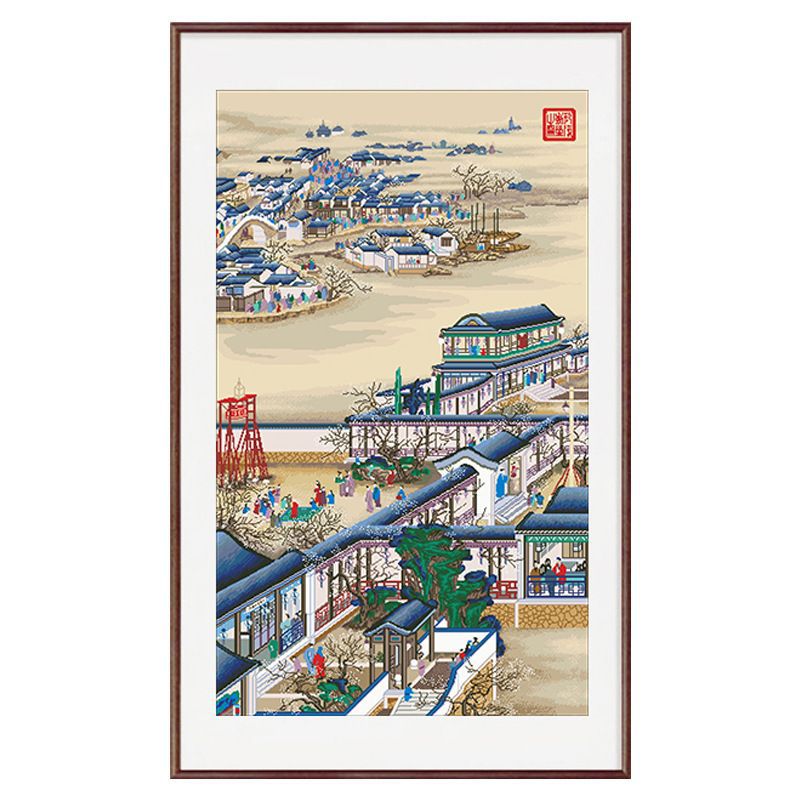 十字绣风景山水画十二行乐图满绣