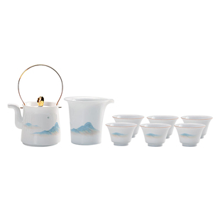 景德镇官方陶瓷泡茶壶中式玲珑茶具套装家用2026新款高端礼盒礼物