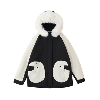 300斤特大码加绒加厚拼色棉衣女